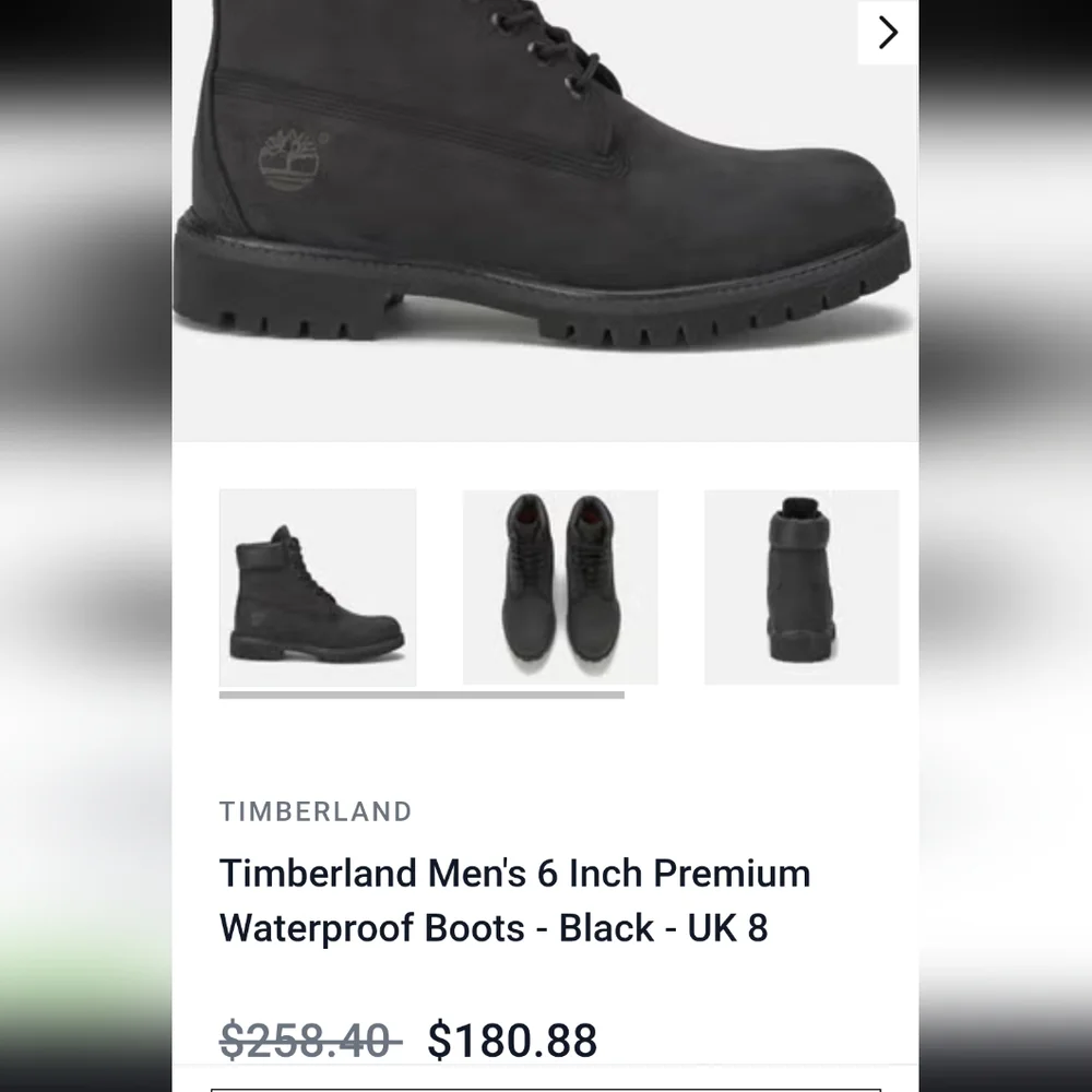 Timberland Black Rugged Boots‎ with Waterproof Design Size Mens 5.5, Womens 7